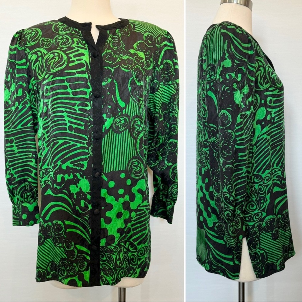 Vintage Diane Freis Signature Print Skirt & Silk Jacket Bundle - Picture 11 of 13